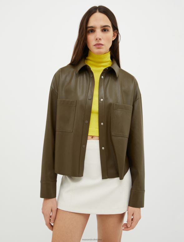 apģērbu 8VJP293 brūns krekls ar pārklājumu sievietes MAX&Co.