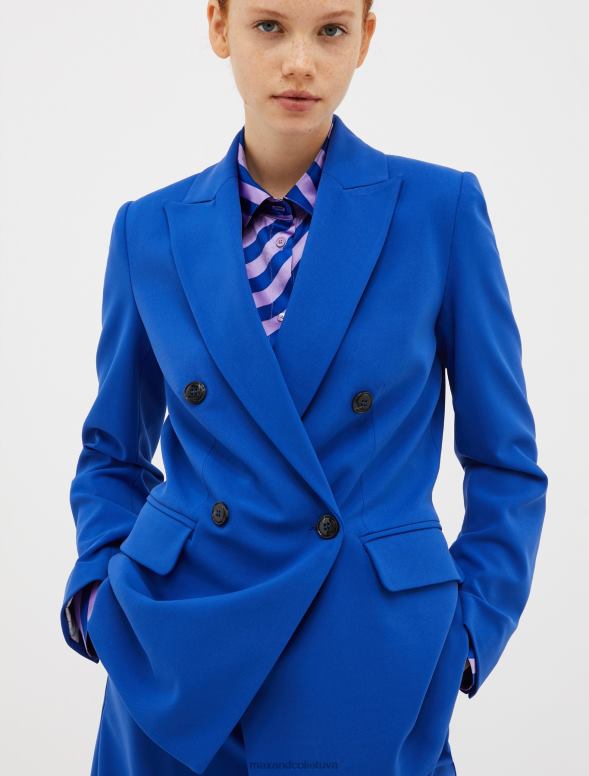 apģērbu 8VJP302 rudzupuķu zils divrindu sarža žakete sievietes MAX&Co.