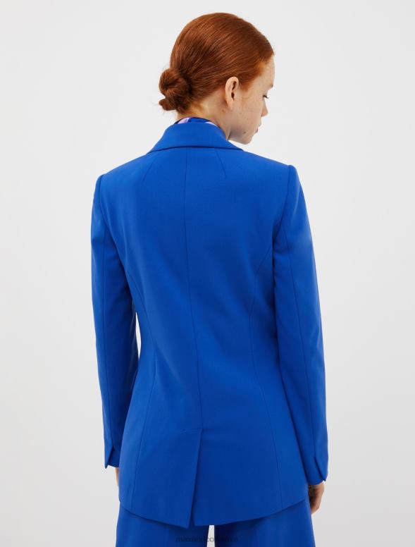 apģērbu 8VJP302 rudzupuķu zils divrindu sarža žakete sievietes MAX&Co.