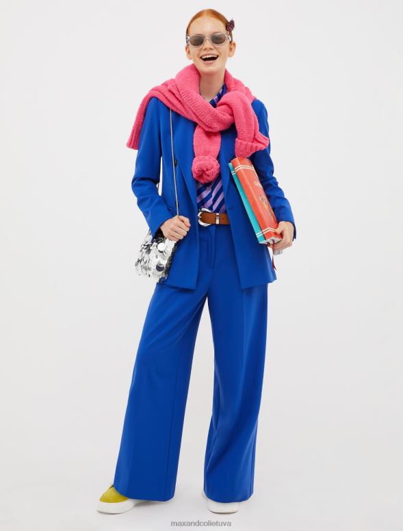 apģērbu 8VJP302 rudzupuķu zils divrindu sarža žakete sievietes MAX&Co.