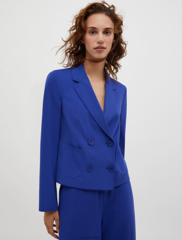 apģērbu 8VJP304 rudzupuķu zils divrindu džersija žakete sievietes MAX&Co.