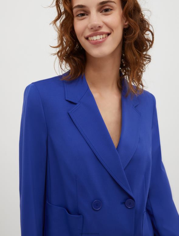 apģērbu 8VJP304 rudzupuķu zils divrindu džersija žakete sievietes MAX&Co.