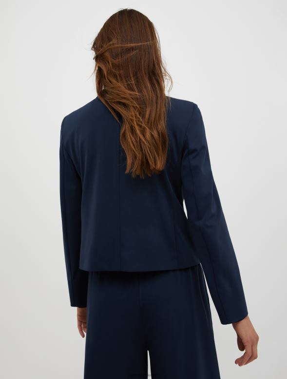 apģērbu 8VJP305 jūras zils divrindu džersija žakete sievietes MAX&Co.