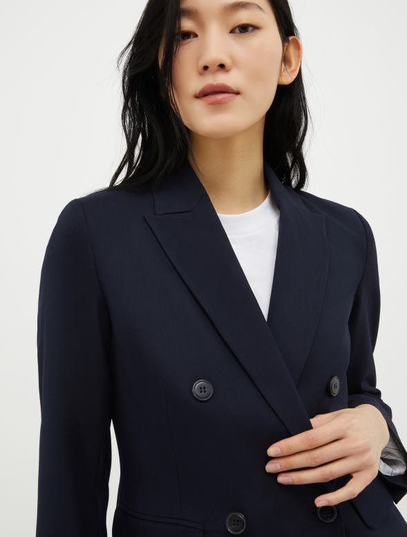 apģērbu 8VJP881 jūras zils divrindu žakete sievietes MAX&Co.