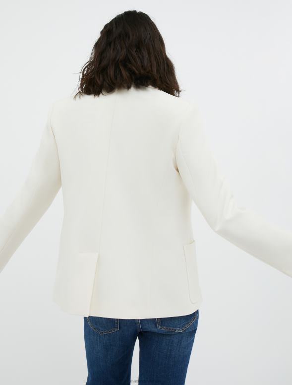 apģērbu 8VJP885 ziloņkauls divrindu audekla žakete sievietes MAX&Co.