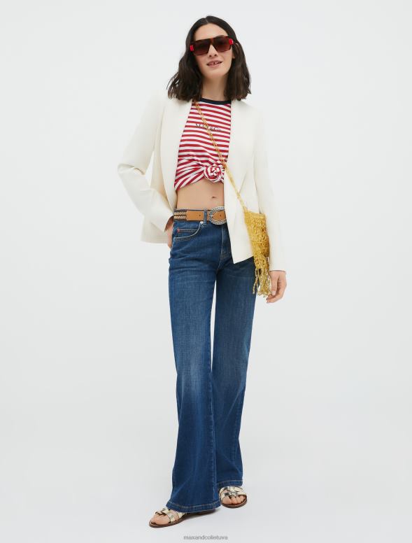 apģērbu 8VJP885 ziloņkauls divrindu audekla žakete sievietes MAX&Co.