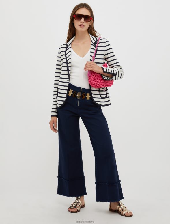 apģērbu 8VJP886 balts raksts džersija bleizeris ar mikrorievojumu sievietes MAX&Co.