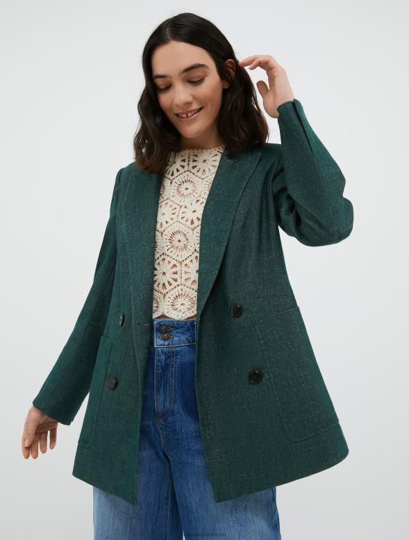 apģērbu 8VJP898 smaragda zaļš āķu jedu žakete sievietes MAX&Co.