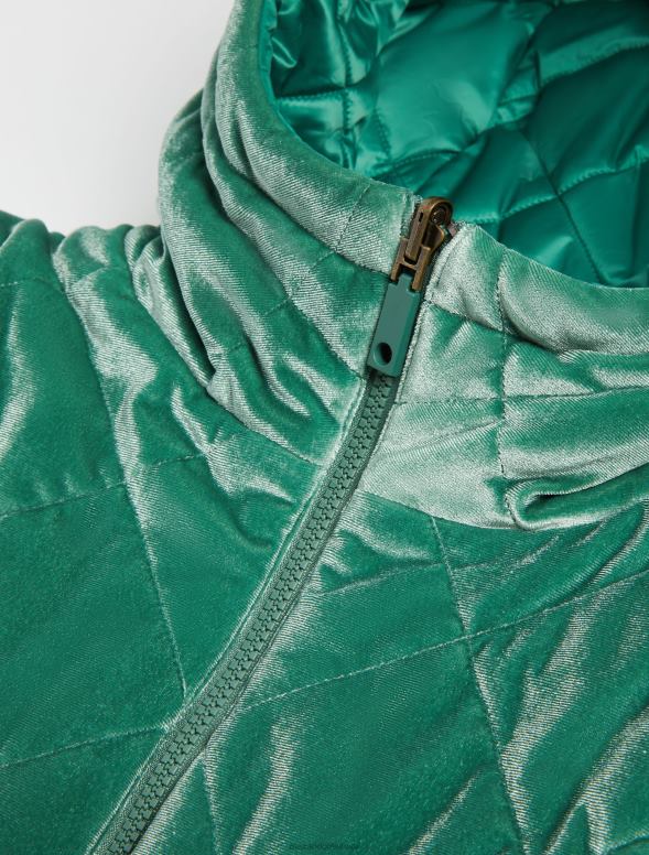 apģērbu 8VJP904 olīvu zaļš raksts apgriežama apkakle ar kapuci sievietes MAX&Co.