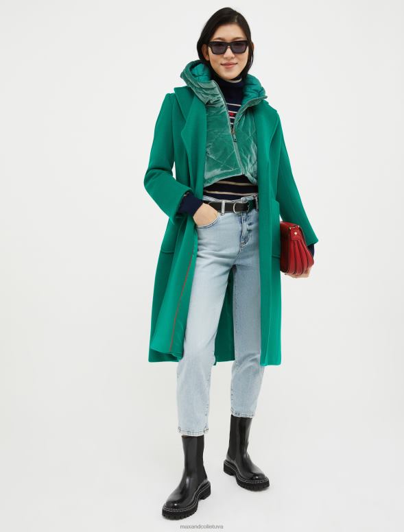 apģērbu 8VJP904 olīvu zaļš raksts apgriežama apkakle ar kapuci sievietes MAX&Co.