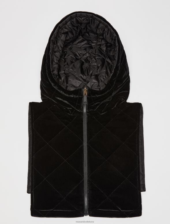 apģērbu 8VJP906 melns apgriežama apkakle ar kapuci sievietes MAX&Co.