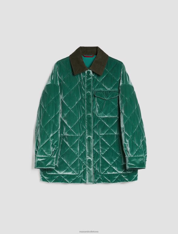 apģērbu 8VJP910 olīvu zaļš raksts apgriežama stepēta jaka sievietes MAX&Co.