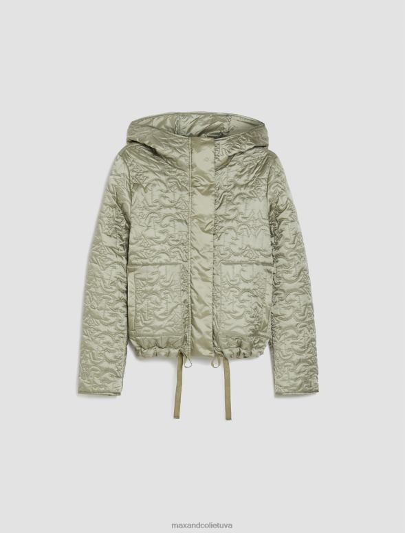 apģērbu 8VJP913 salvijas zaļš monogramma ar kapuci polsterēta jaka sievietes MAX&Co.