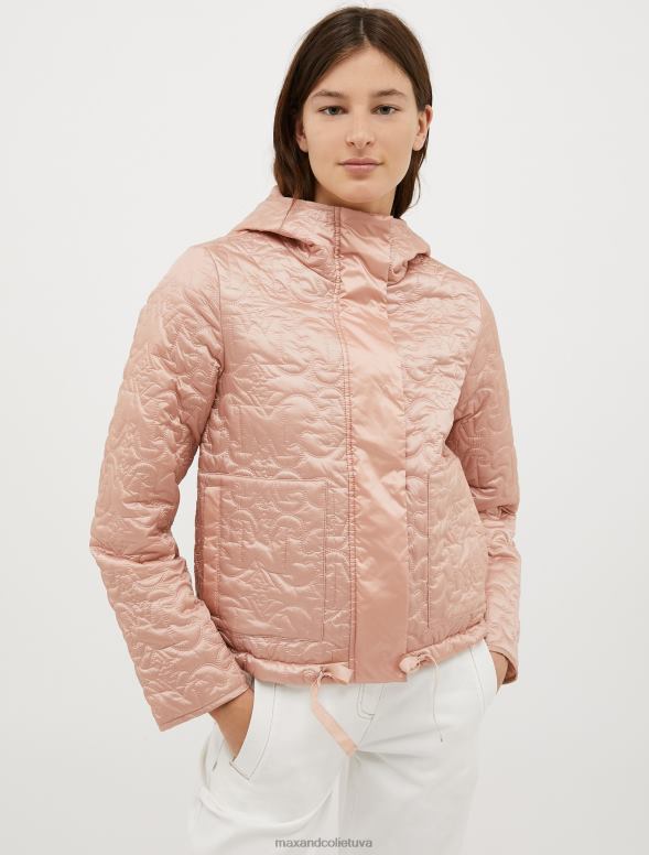 apģērbu 8VJP914 rozā rozā monogramma ar kapuci polsterēta jaka sievietes MAX&Co.