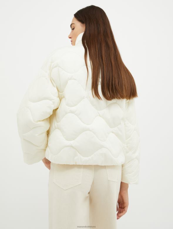 apģērbu 8VJP925 ziloņkauls jaka ar aukliņu polsterēta sievietes MAX&Co.