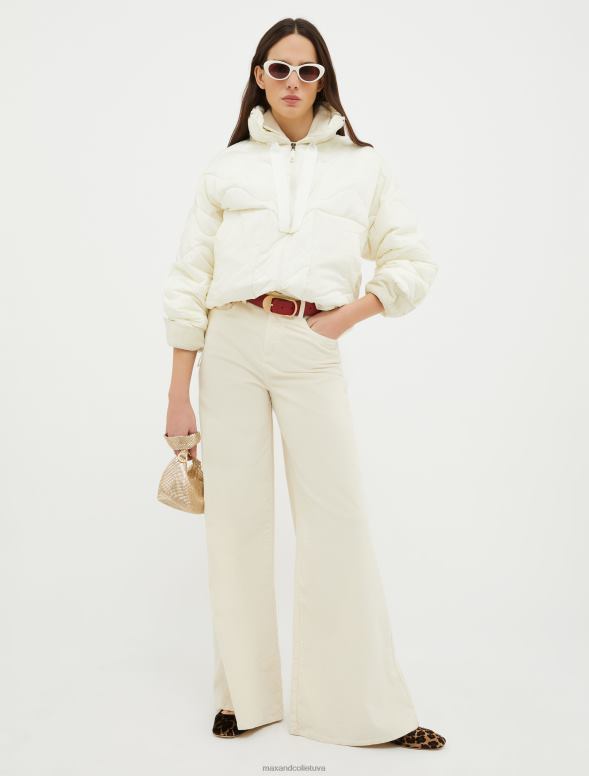 apģērbu 8VJP925 ziloņkauls jaka ar aukliņu polsterēta sievietes MAX&Co.