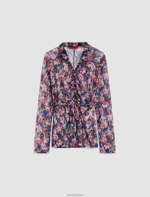 apģērbu 8VJP440 melns viegls kreppadžersija krekls sievietes MAX&Co.