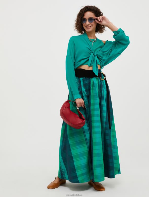 apģērbu 8VJP442 smaragda zaļš Džordžeta krekls sievietes MAX&Co.