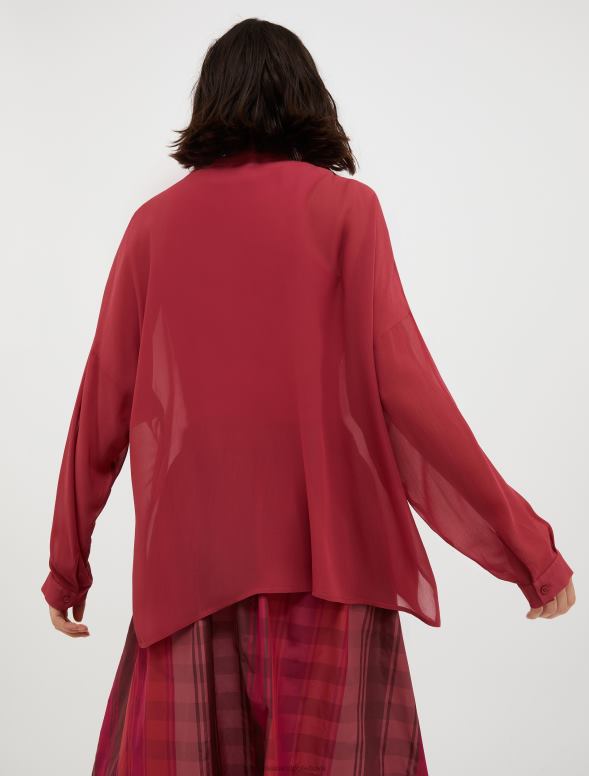 apģērbu 8VJP443 bordo Džordžeta krekls sievietes MAX&Co.