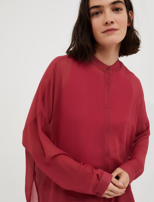 apģērbu 8VJP443 bordo Džordžeta krekls sievietes MAX&Co.