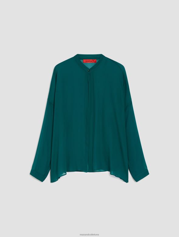 apģērbu 8VJP444 tumši zaļa Džordžeta krekls sievietes MAX&Co.