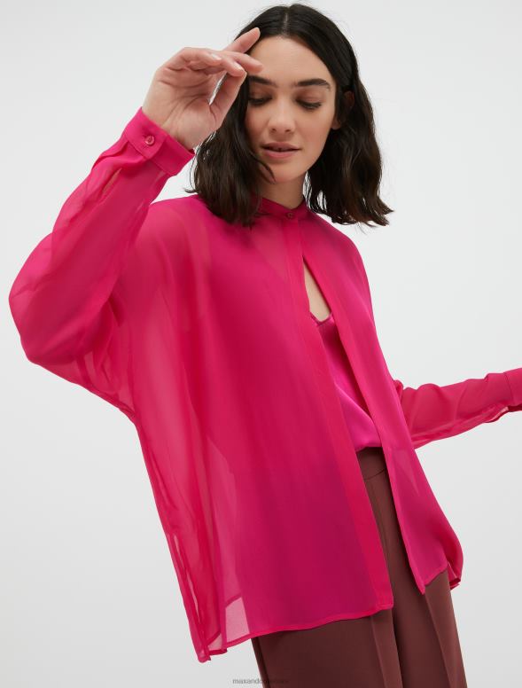 apģērbu 8VJP446 rozā Džordžeta krekls sievietes MAX&Co.