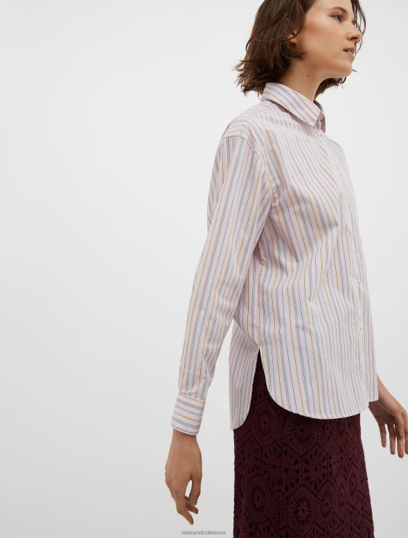 apģērbu 8VJP458 rozā rozā raksts kokvilnas-poplīna krekls sievietes MAX&Co.