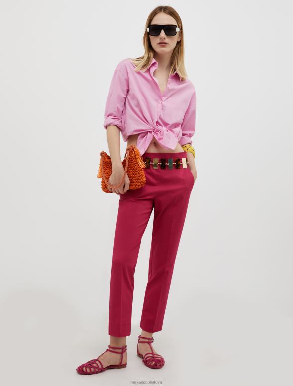 apģērbu 8VJP459 rozā kokvilnas-poplīna krekls sievietes MAX&Co.