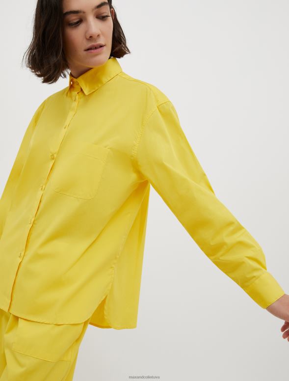 apģērbu 8VJP460 citronu kokvilnas-poplīna krekls sievietes MAX&Co.