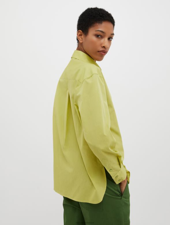 apģērbu 8VJP461 zaļš kokvilnas-poplīna krekls sievietes MAX&Co.