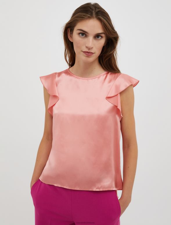apģērbu 8VJP478 rozā zīda-satīna blūze sievietes MAX&Co.