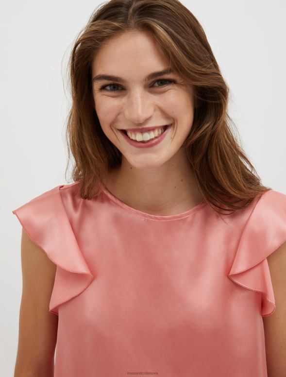 apģērbu 8VJP478 rozā zīda-satīna blūze sievietes MAX&Co.