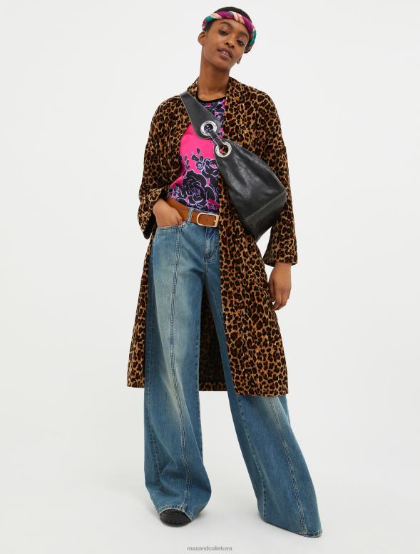 apģērbu 8VJP479 fuksijas raksts rakstaina satīna blūze sievietes MAX&Co.