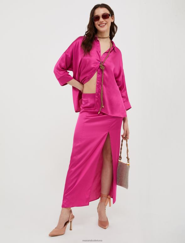 apģērbu 8VJP480 fuksija brīvs satīna krekls sievietes MAX&Co.