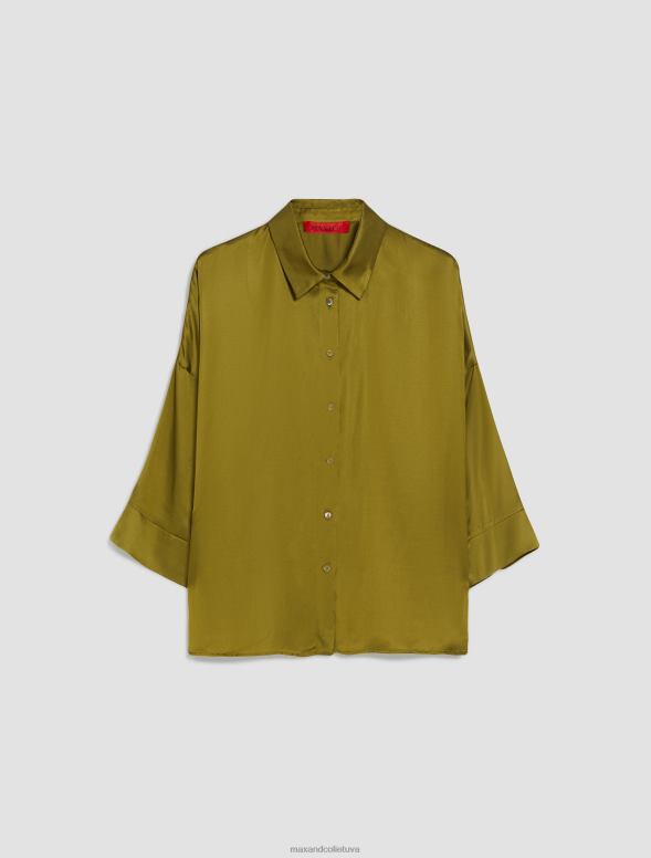 apģērbu 8VJP481 olīvu zaļš brīvs satīna krekls sievietes MAX&Co.