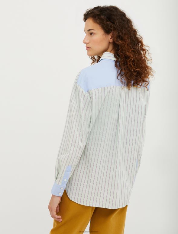 apģērbu 8VJP491 zaļš raksts raibs kokvilnas-poplīna krekls sievietes MAX&Co.