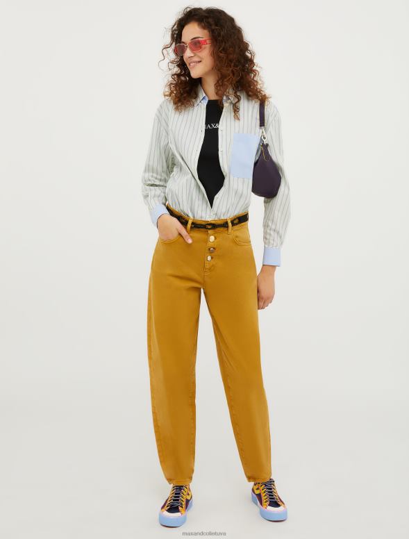 apģērbu 8VJP491 zaļš raksts raibs kokvilnas-poplīna krekls sievietes MAX&Co.