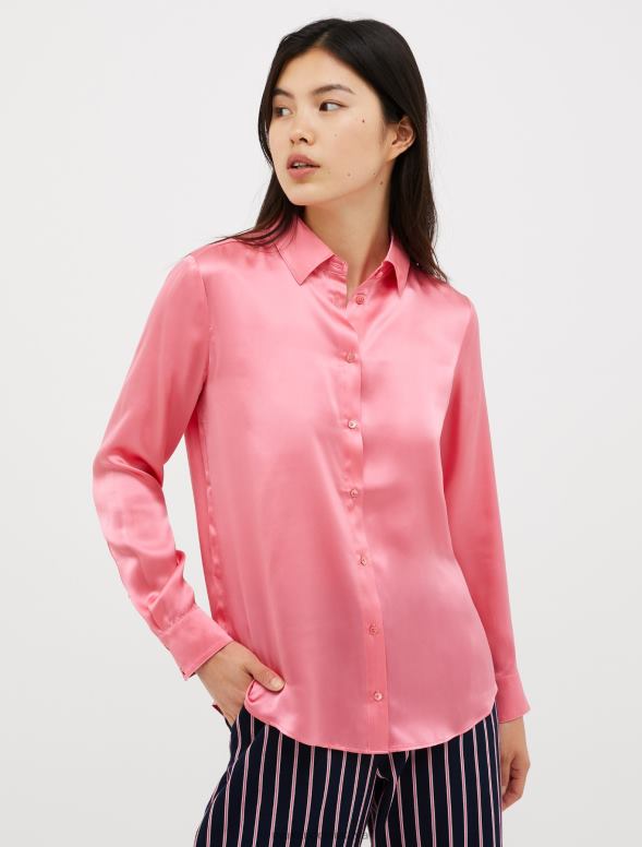 apģērbu 8VJP494 rozā zīda-satīna krekls sievietes MAX&Co.