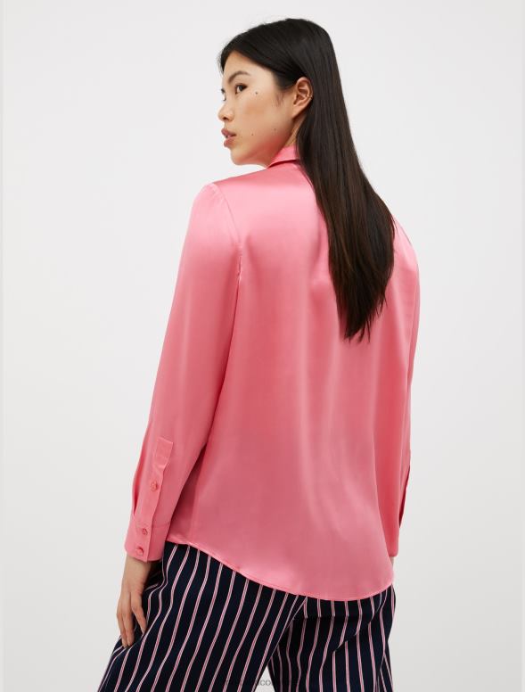 apģērbu 8VJP494 rozā zīda-satīna krekls sievietes MAX&Co.