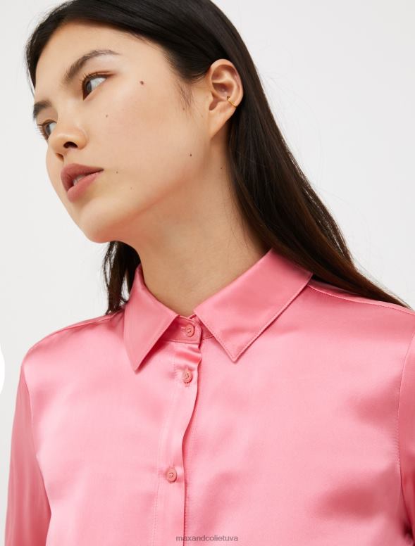 apģērbu 8VJP494 rozā zīda-satīna krekls sievietes MAX&Co.