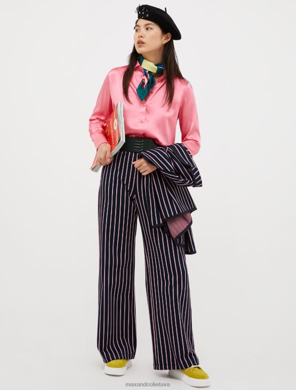 apģērbu 8VJP494 rozā zīda-satīna krekls sievietes MAX&Co.