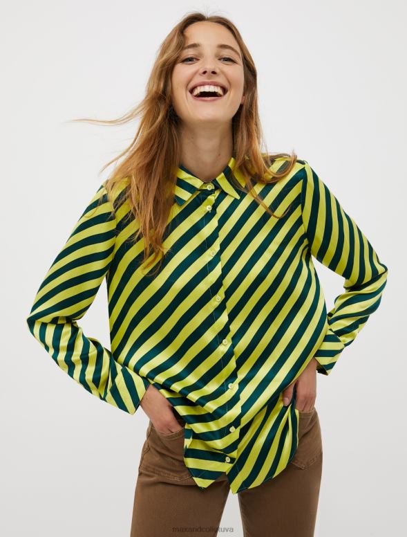 apģērbu 8VJP495 giallo fluo zīda-satīna krekls sievietes MAX&Co.