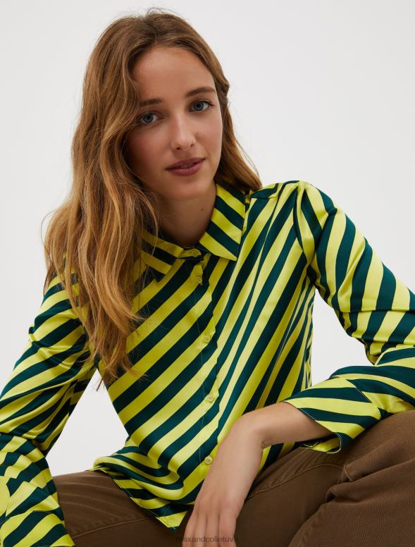 apģērbu 8VJP495 giallo fluo zīda-satīna krekls sievietes MAX&Co.