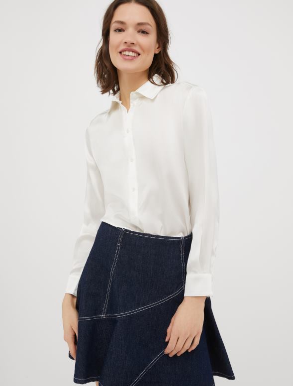 apģērbu 8VJP497 ziloņkauls zīda-satīna krekls sievietes MAX&Co.