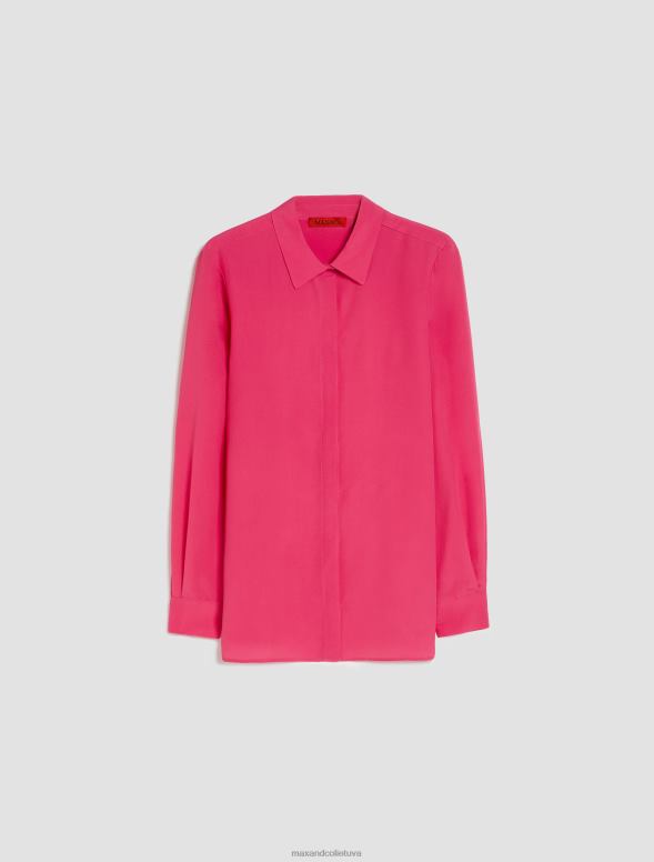 apģērbu 8VJP500 fuksija zīda krep-de-šina krekls sievietes MAX&Co.