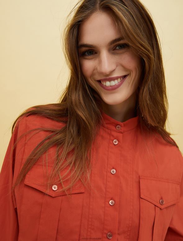 apģērbu 8VJP505 apelsīns cilvēki, vietas, krāsains safari krekls sievietes MAX&Co.