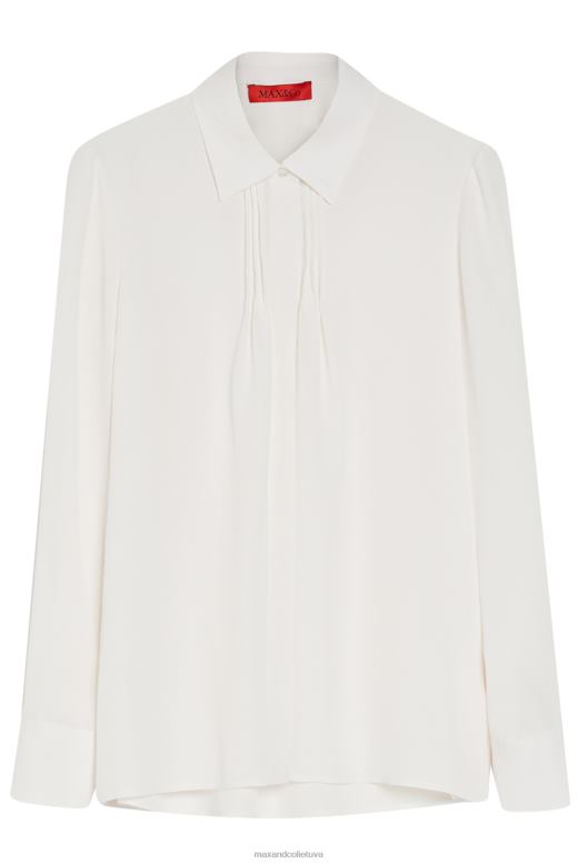 apģērbu 8VJP513 ziloņkauls zīda krep-de-šina krekls sievietes MAX&Co.