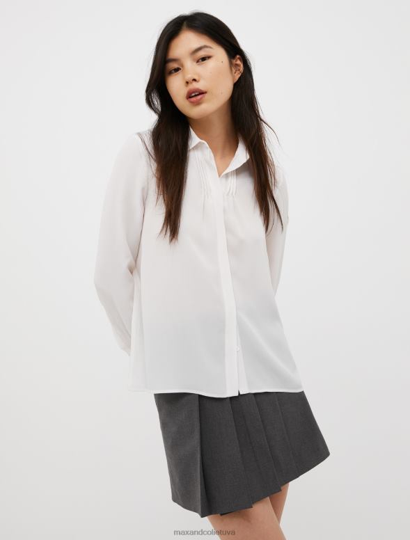 apģērbu 8VJP513 ziloņkauls zīda krep-de-šina krekls sievietes MAX&Co.