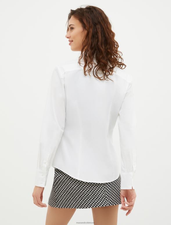 apģērbu 8VJP517 optika balta slaids kokvilnas poplīna krekls sievietes MAX&Co.