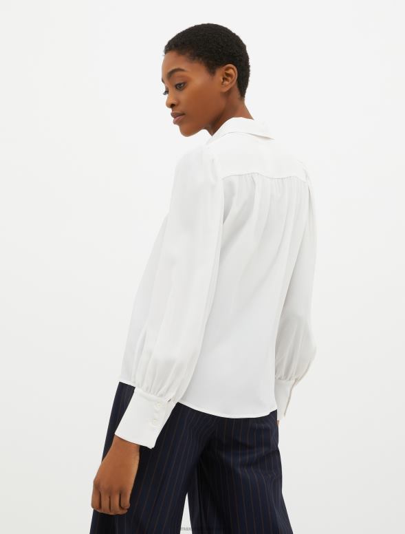 apģērbu 8VJP519 ziloņkauls zīda maisījuma krepa dešīna krekls sievietes MAX&Co.